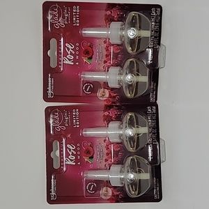 Two Pack Glade Peaceful Rose and Wood Plug In Refils. 4 total Refills
